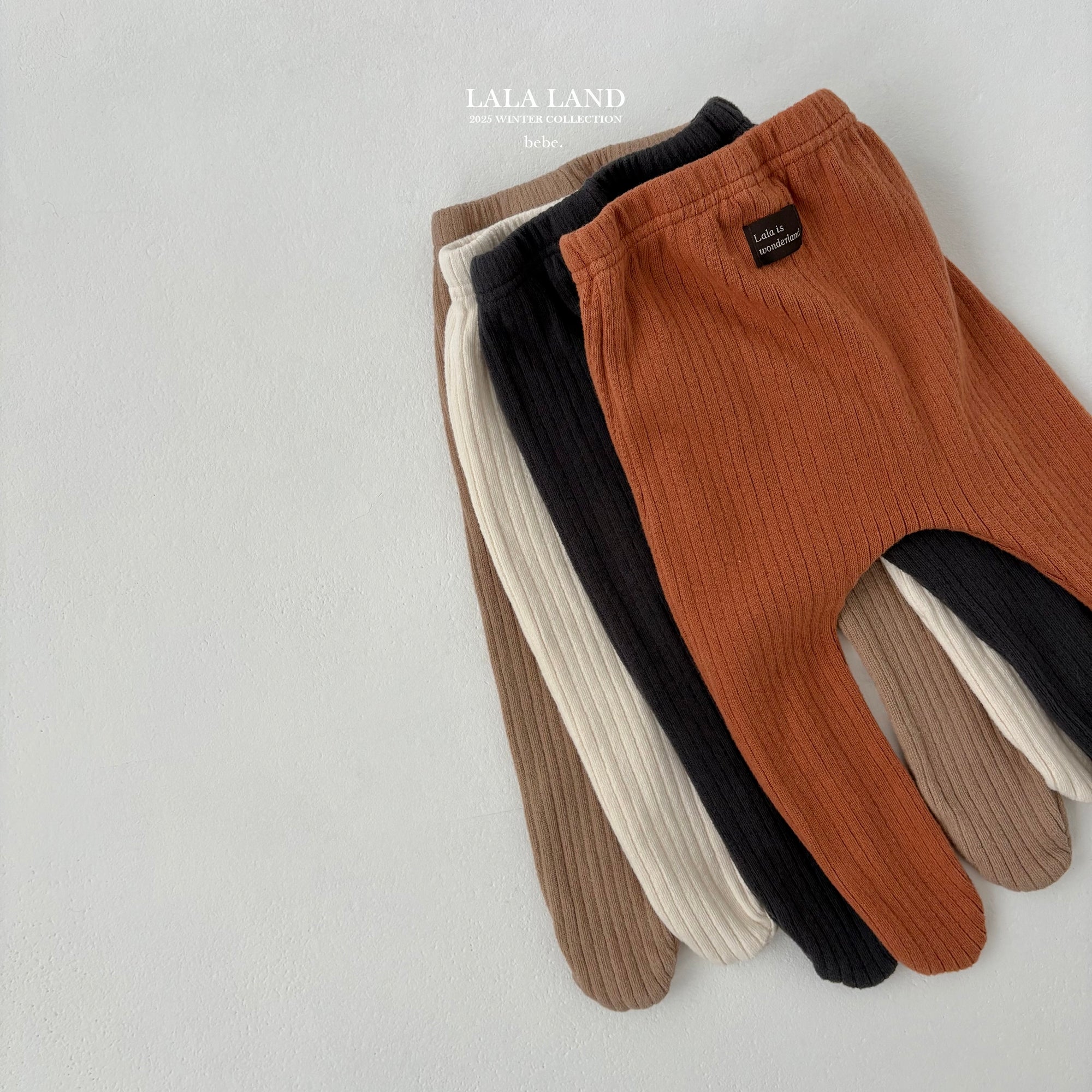 ［Lala land］Knit rib foot leggings (baby)