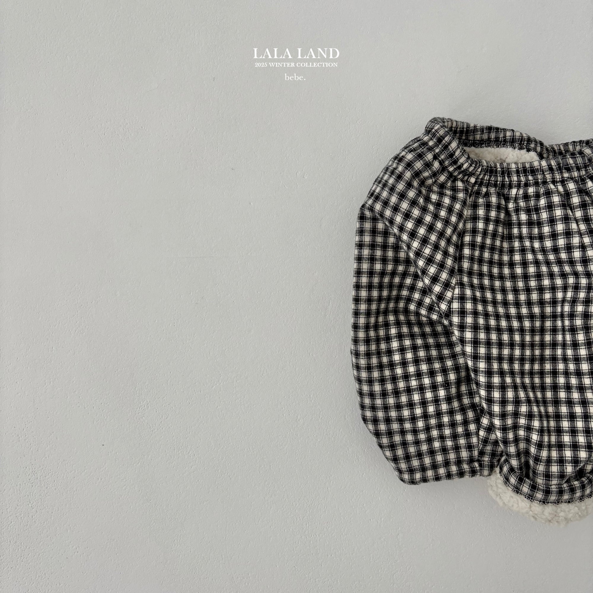 ［Lala land］Check boa pants (baby)