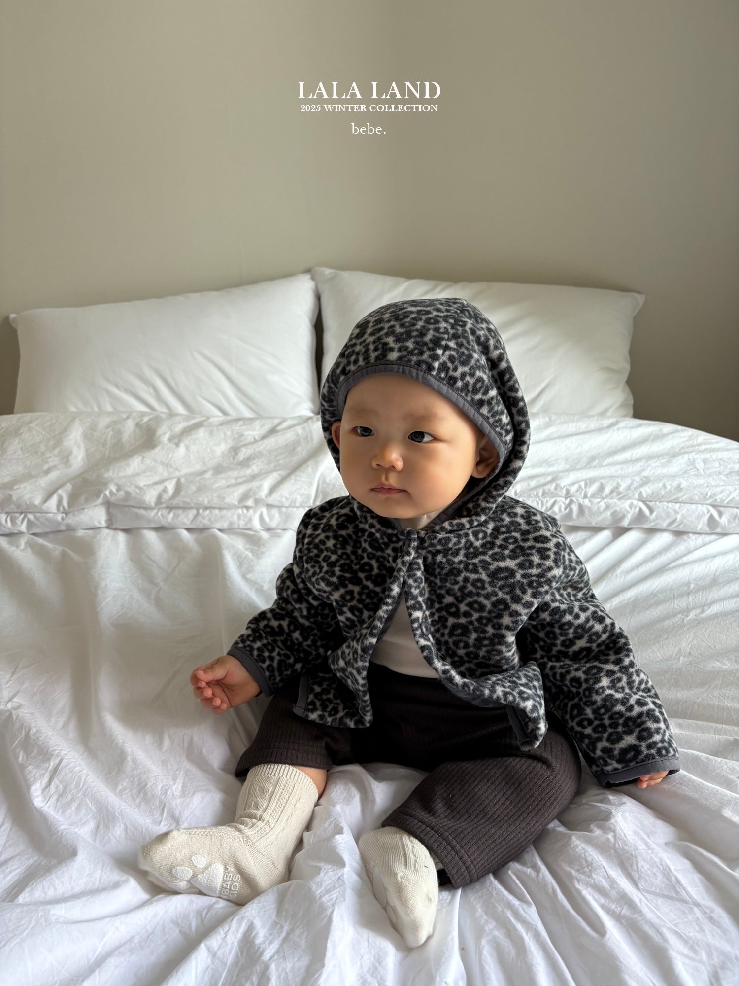 ［Lala land］Leopard fleece cardigan