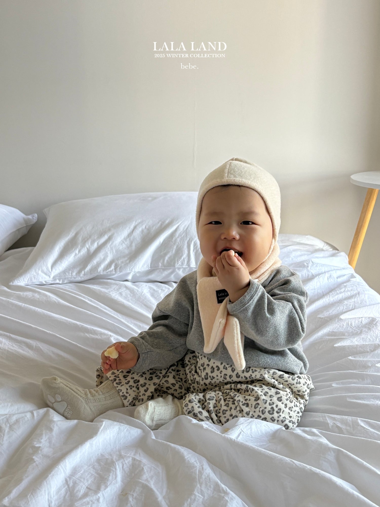 ［Lala land］Curly knit bonnet (baby)