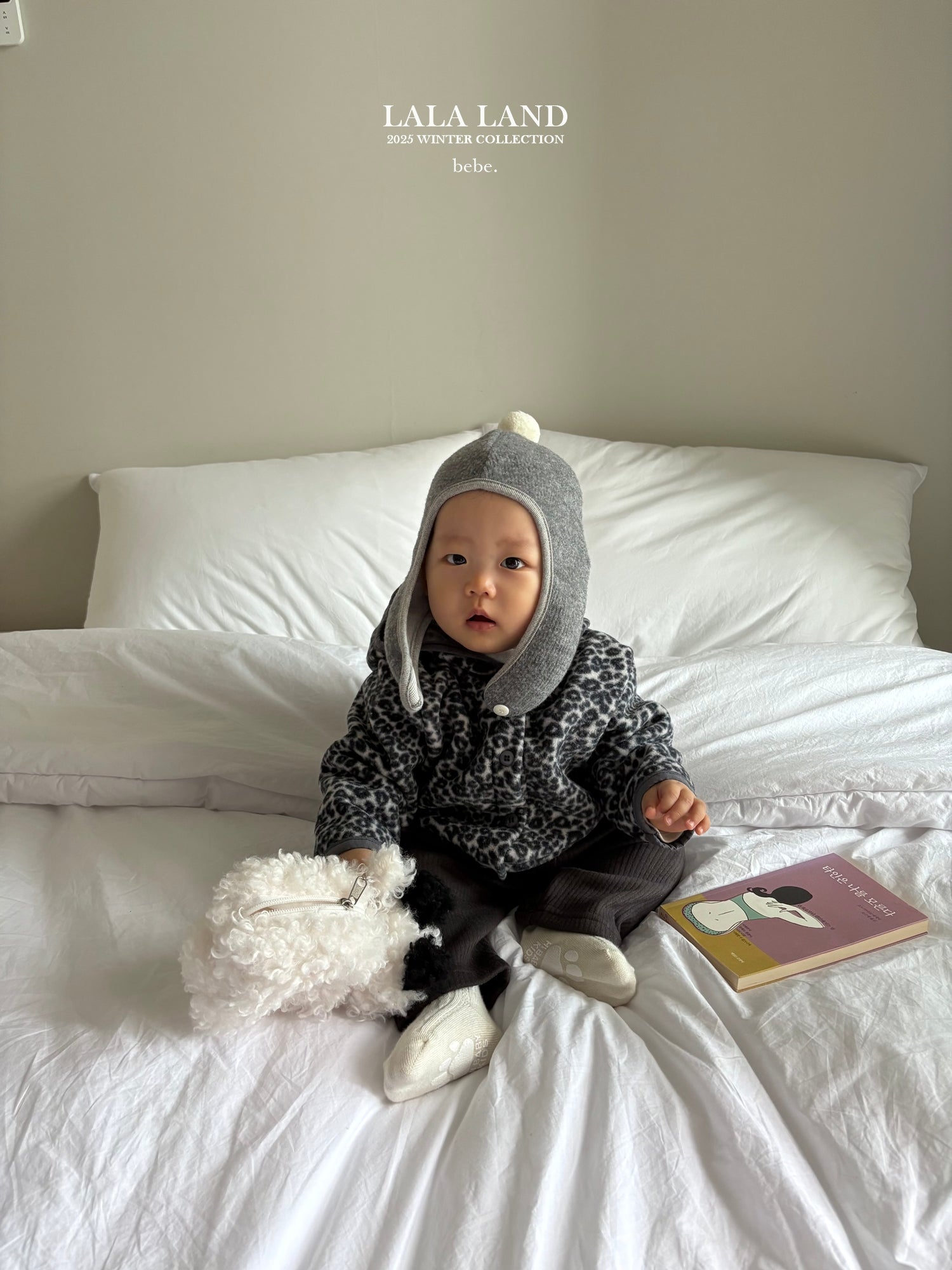 ［Lala land］Leopard fleece cardigan