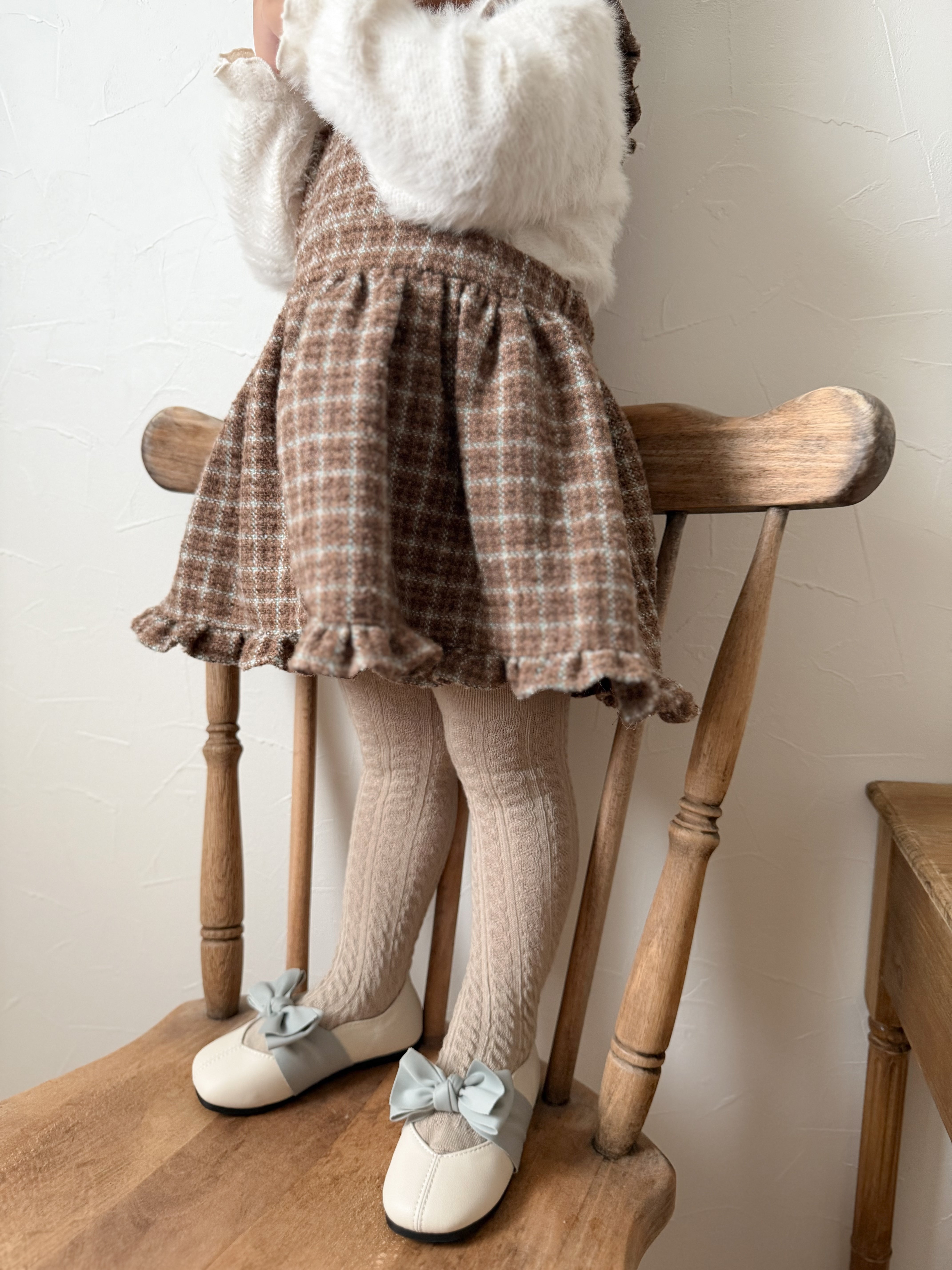 ［mimi market］Boucle apron one-piece