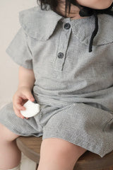 Mini check sailor blouse