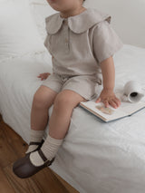 Mini check sailor blouse