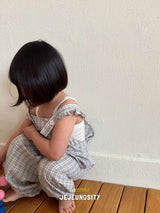 ［jejeunosity］Barbie check overalls