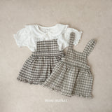 ［mimi market］Nua check apron one-piece