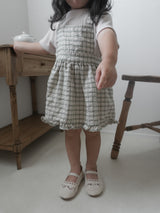 ［mimi market］Nua check apron one-piece