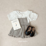 ［mimi market］Nua check apron one-piece
