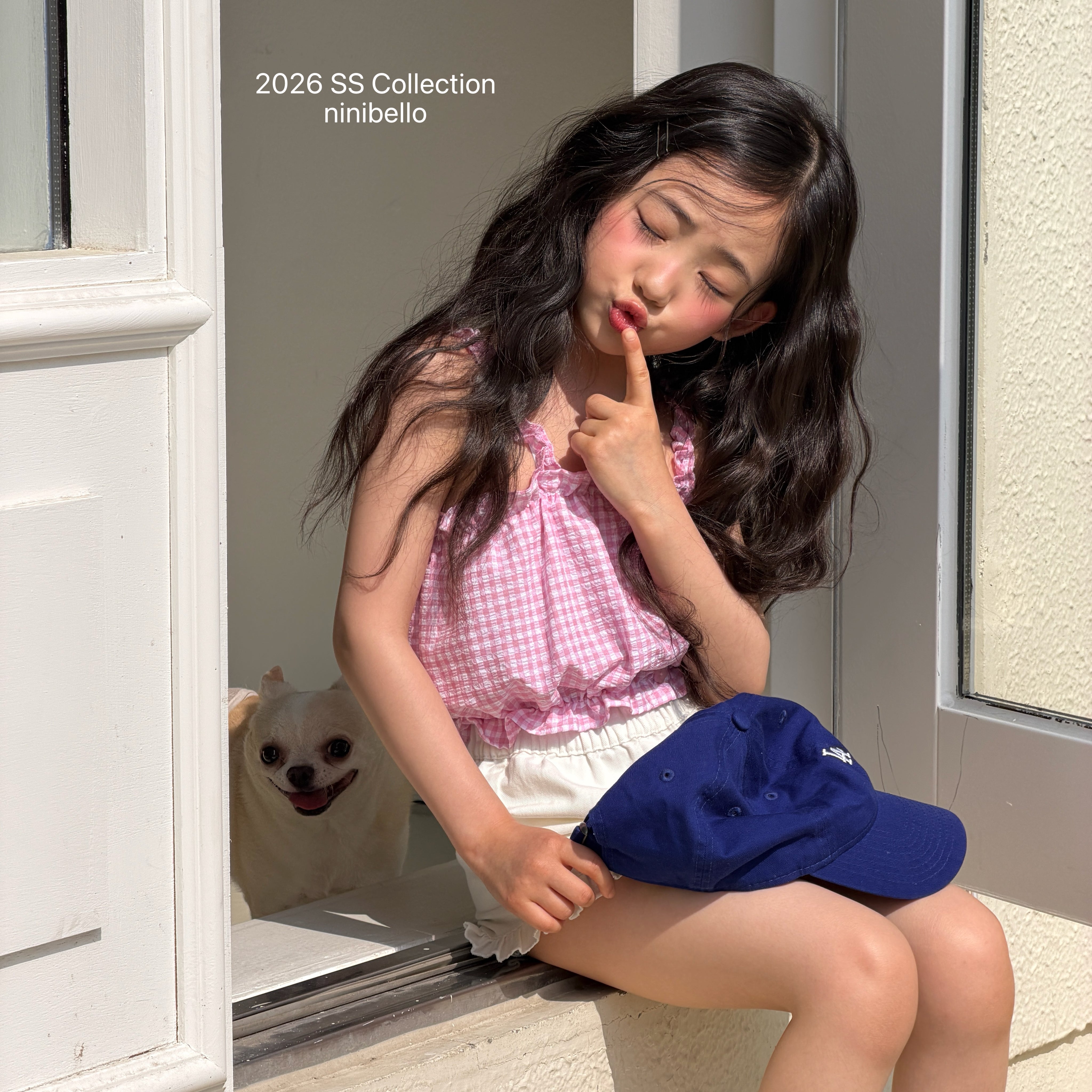 ［ninibello］Mychew check frill tops