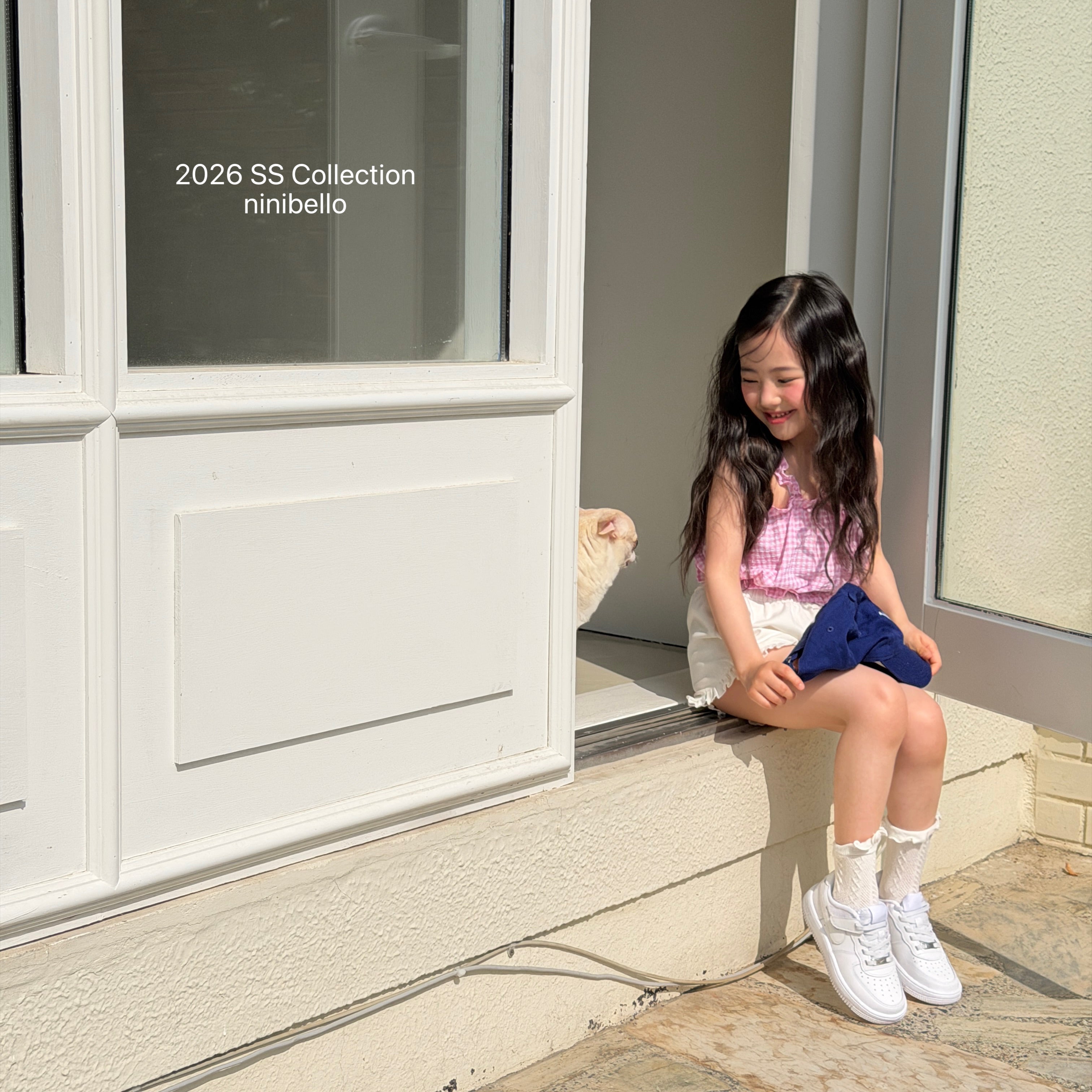 ［ninibello］Heart frill denim pants