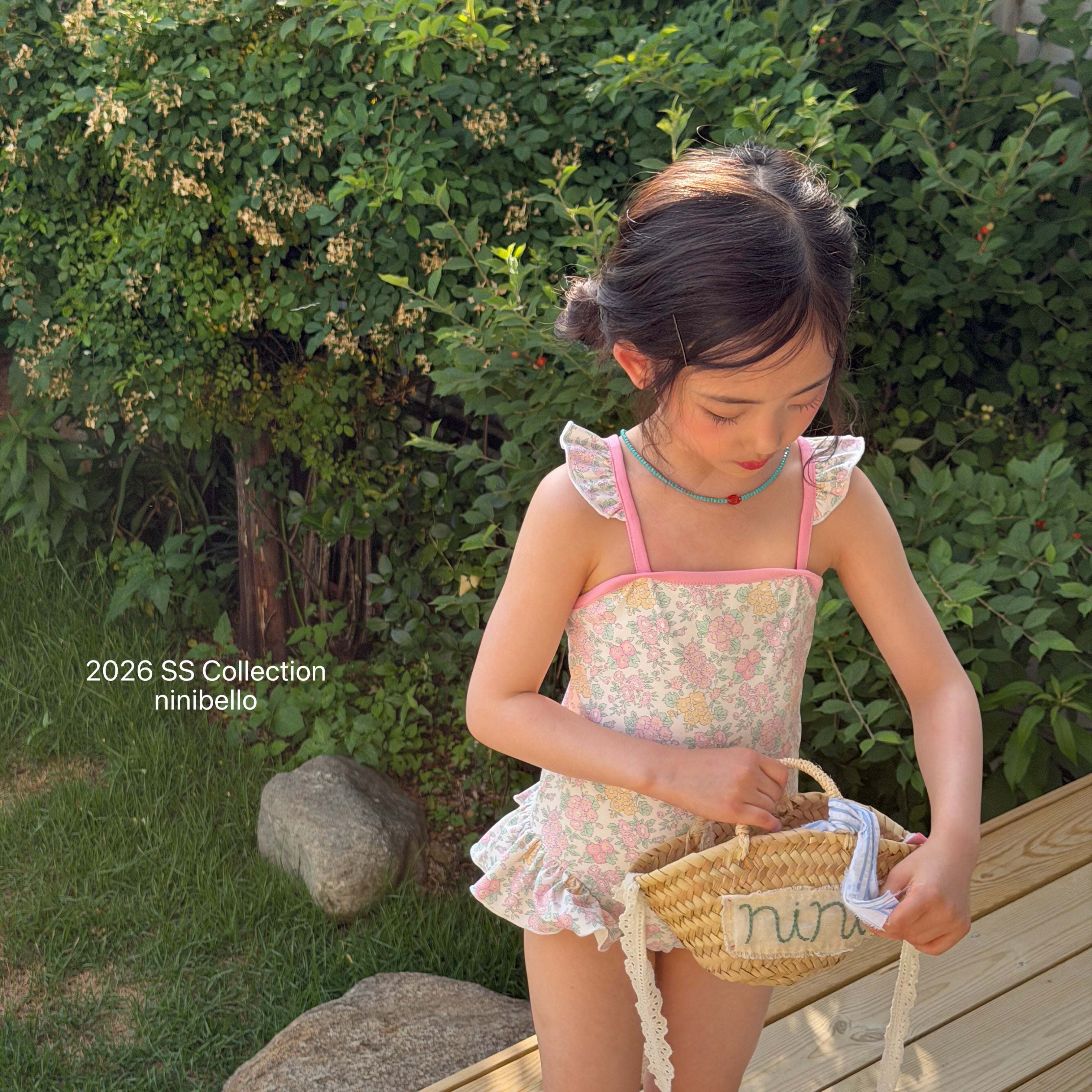 ［ninibello］Rozy berry swim wear set