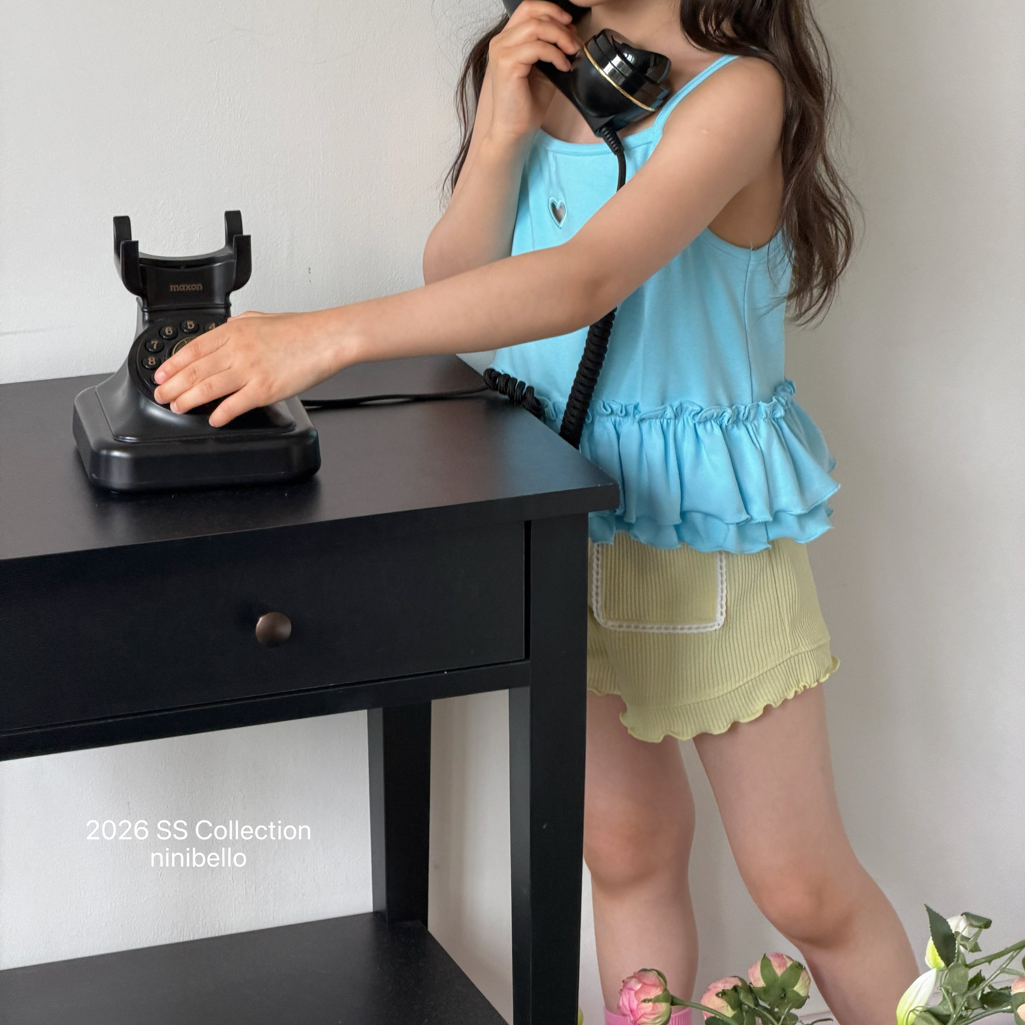 ［ninibello］Joy heart punching frill camisole