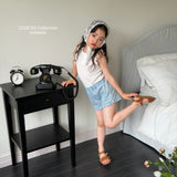 ［ninibello］Heart frill denim pants