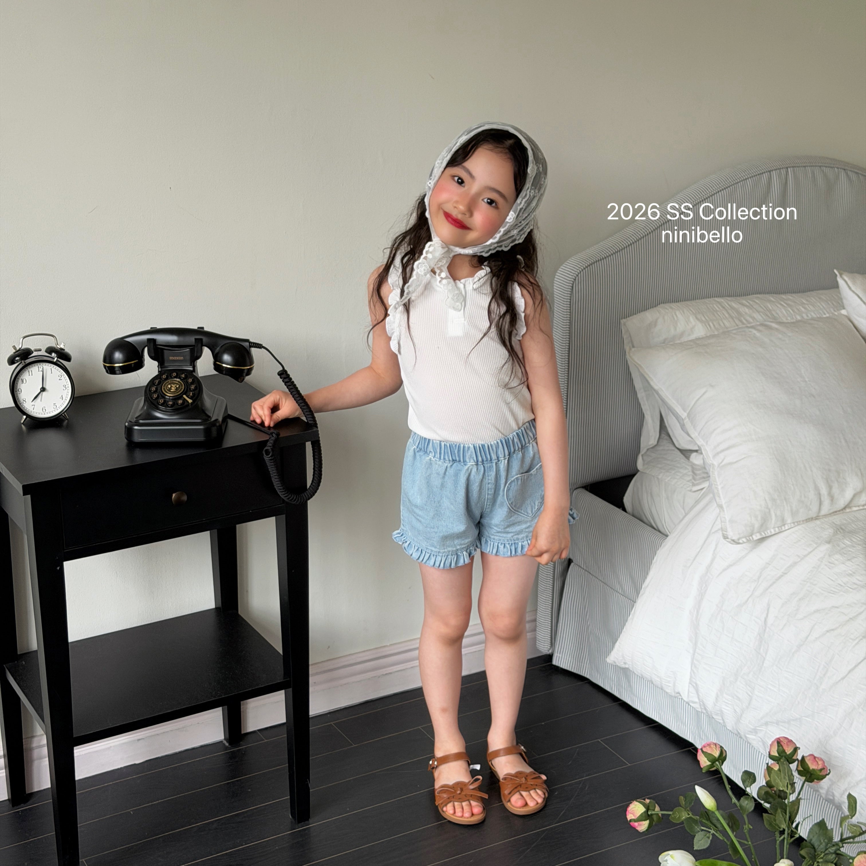 ［ninibello］Rommy frill sleeveless tops