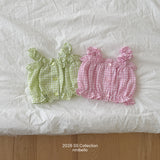 ［ninibello］Mychew check frill tops