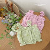 ［ninibello］Mychew check frill tops