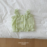 ［ninibello］Mychew check frill tops