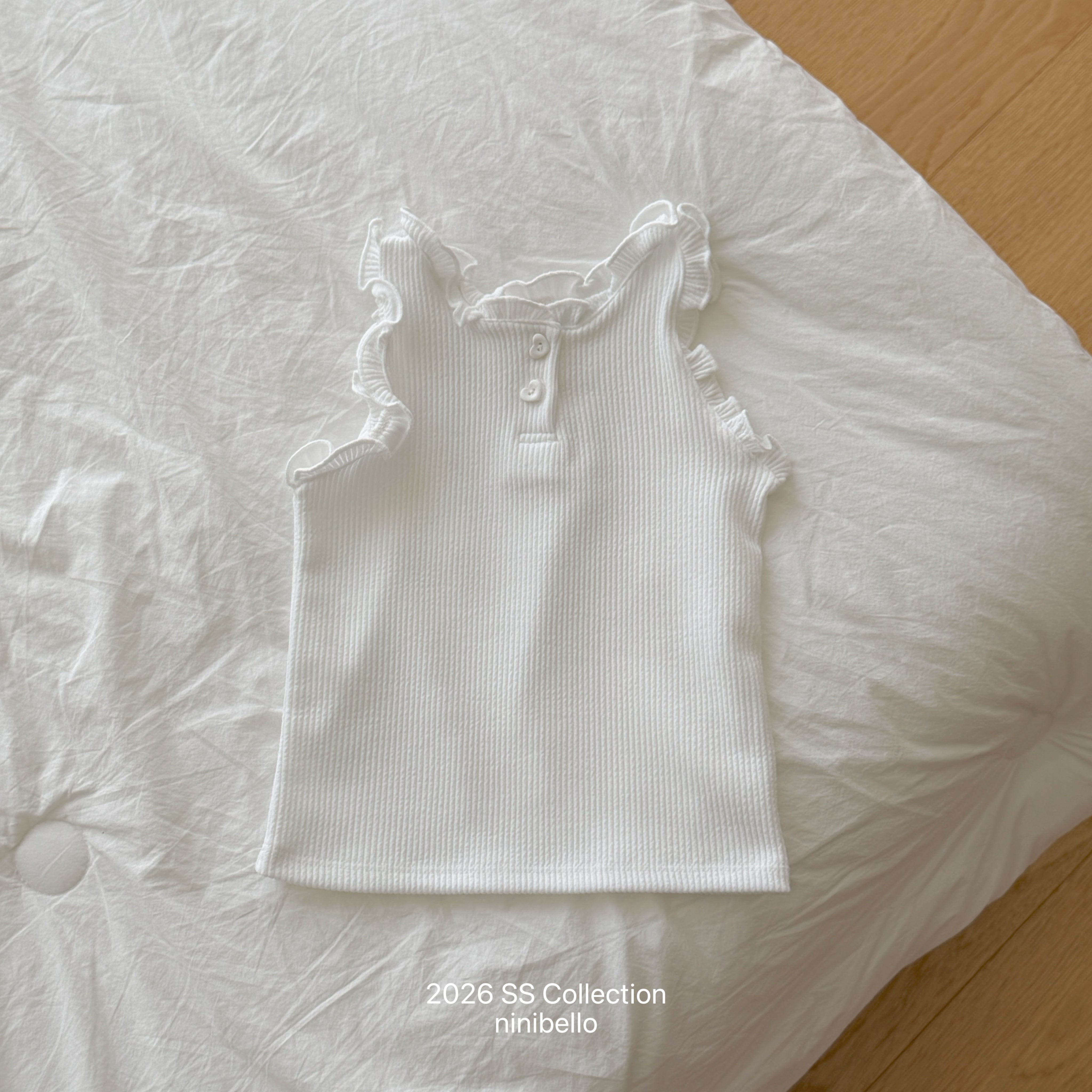 ［ninibello］Rommy frill sleeveless tops