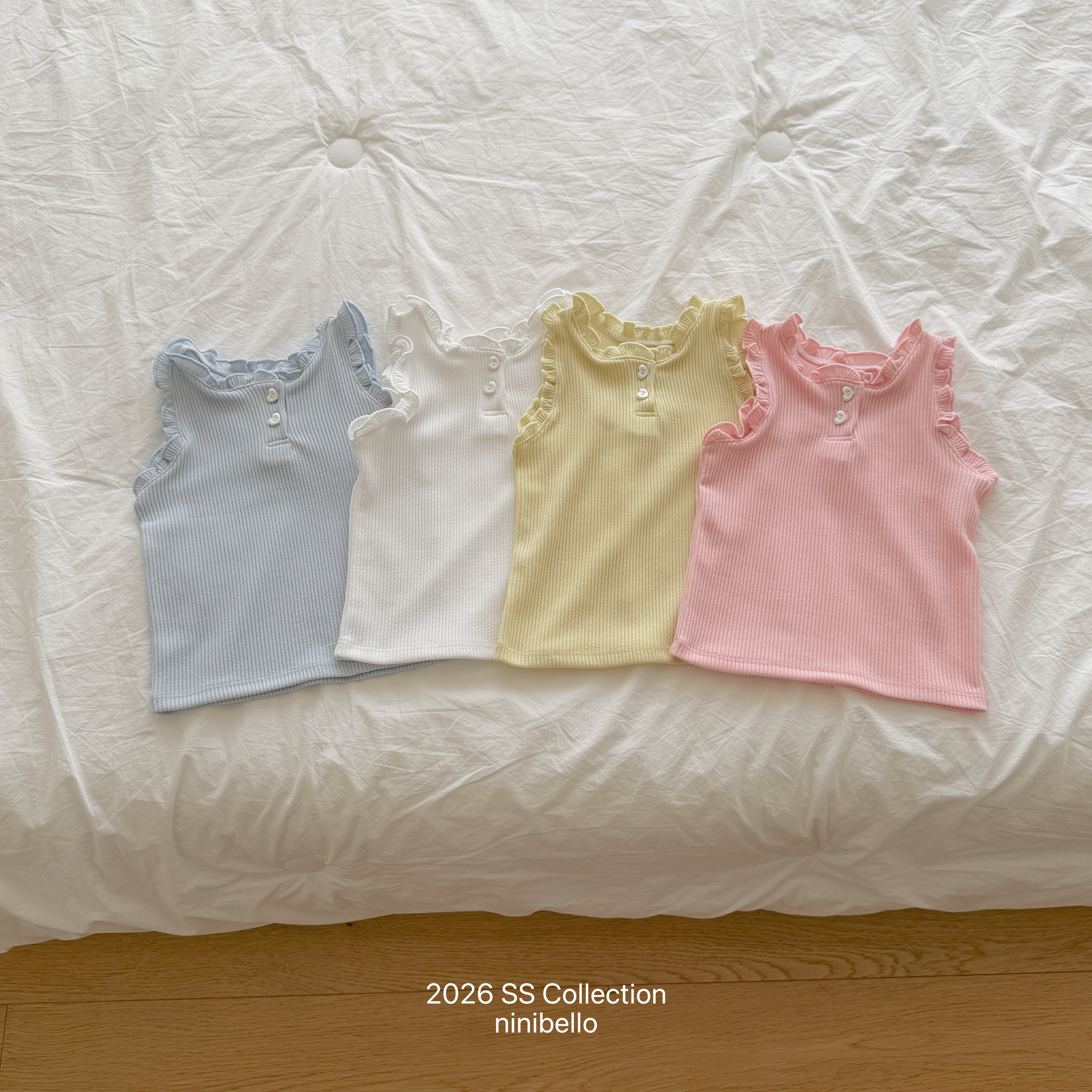 ［ninibello］Rommy frill sleeveless tops