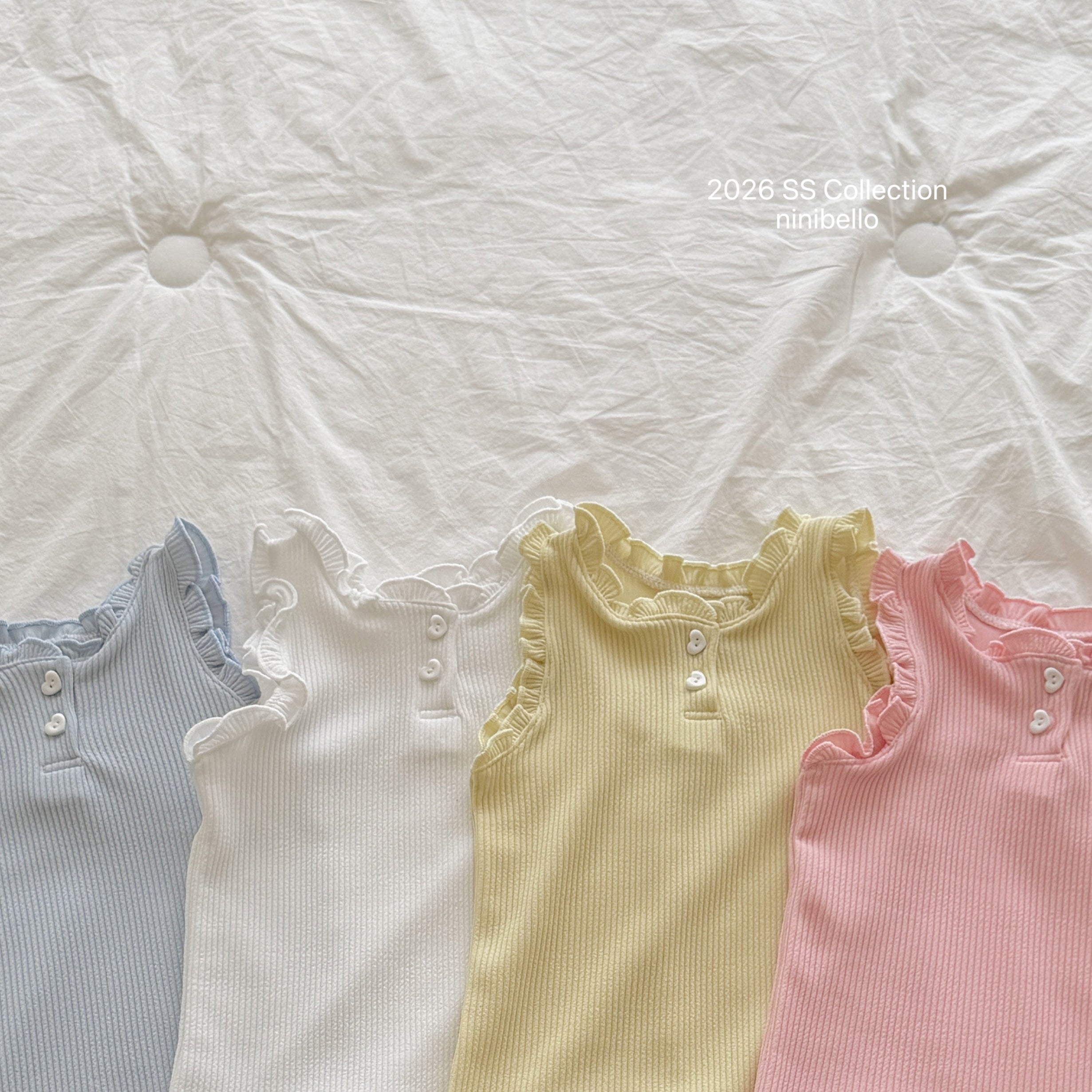 ［ninibello］Rommy frill sleeveless tops