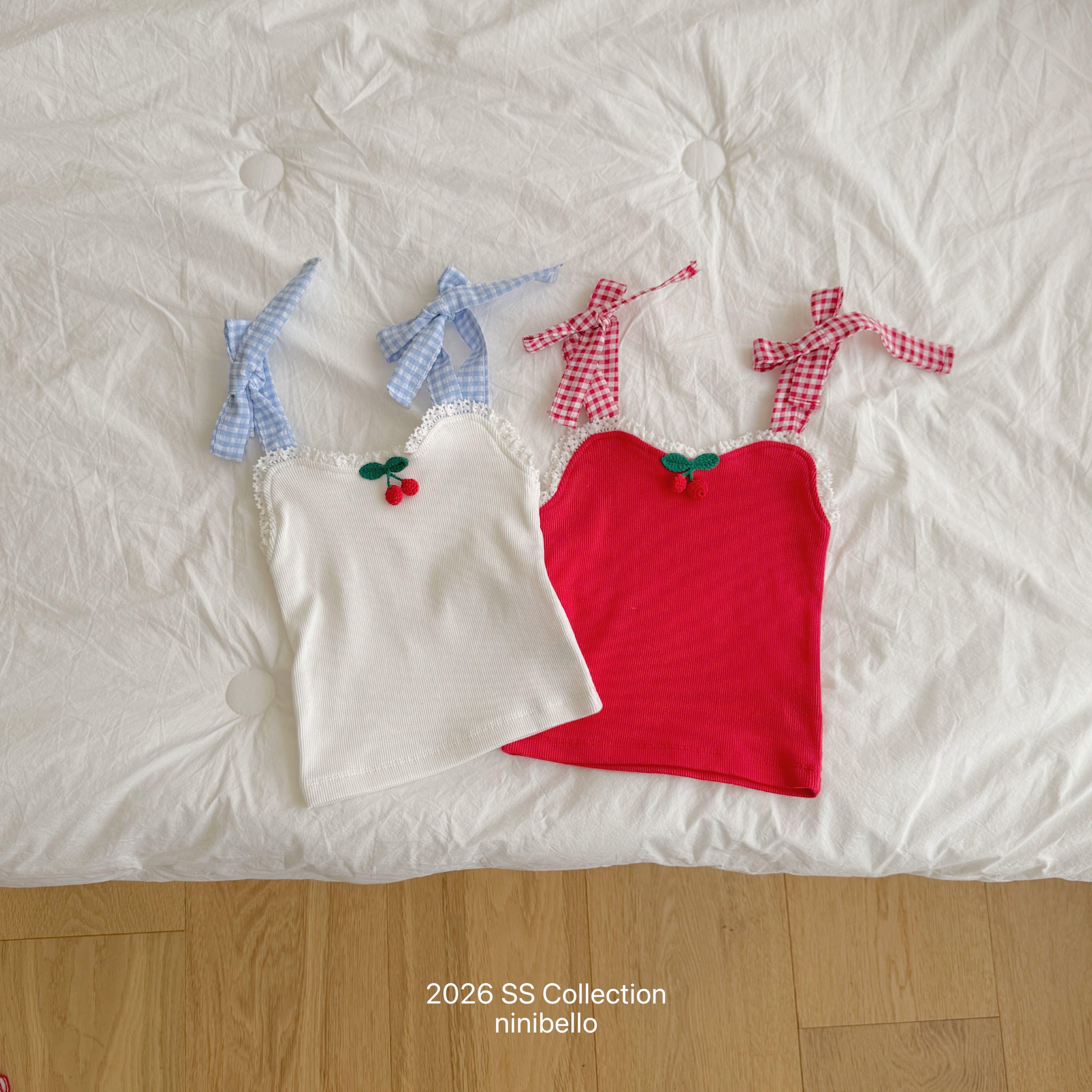 ［ninibello］Cherry bonbon camisole tops
