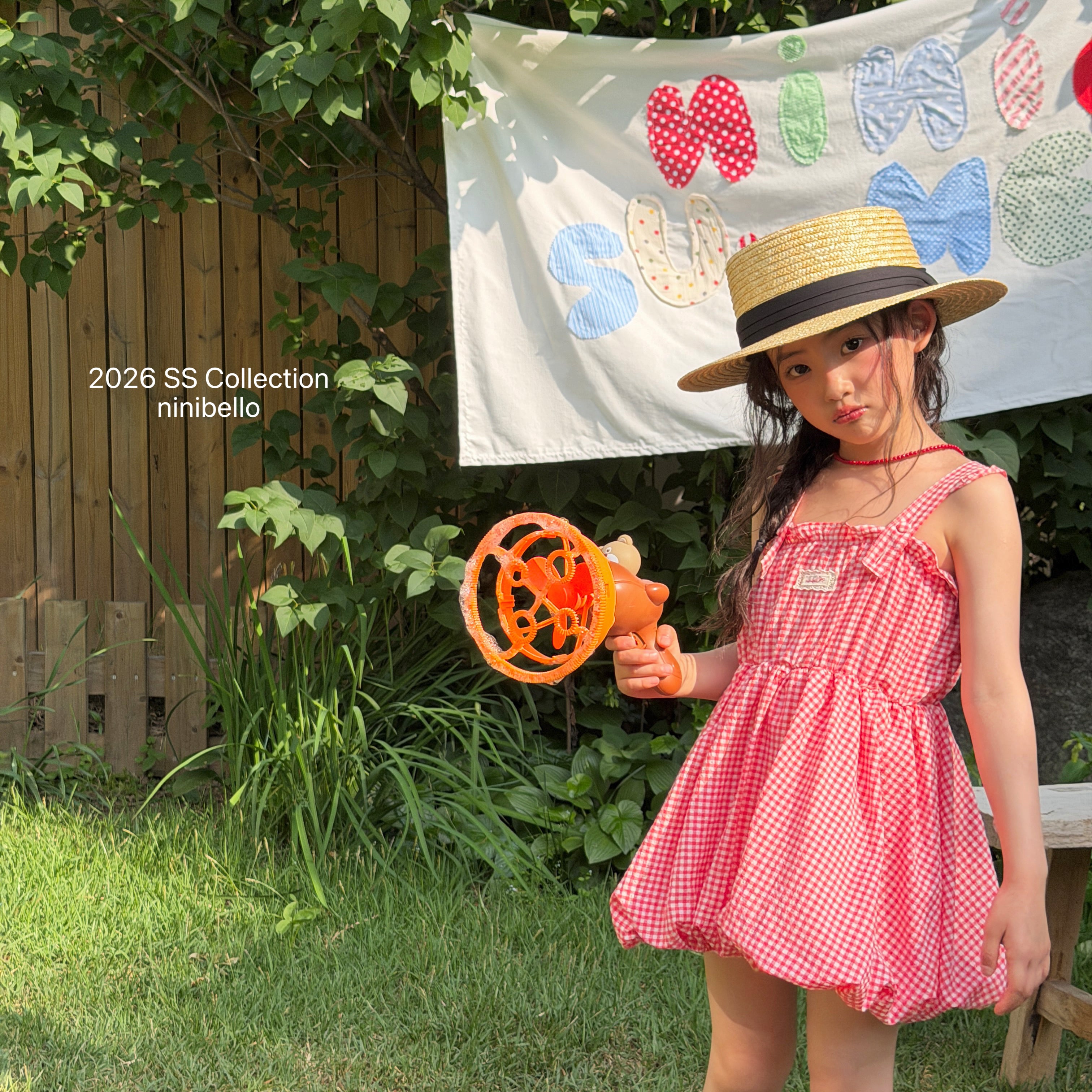 ［ninibello］Picnic overall one-piece