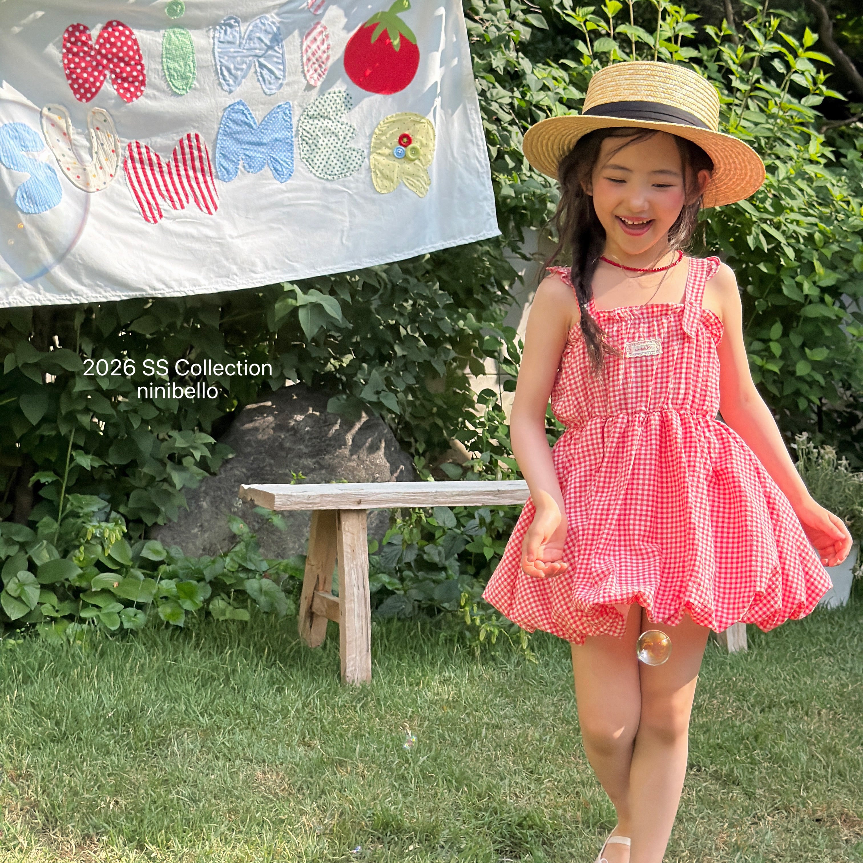 ［ninibello］Picnic overall one-piece