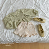 ［ninibello］Heart corduroy frill pants