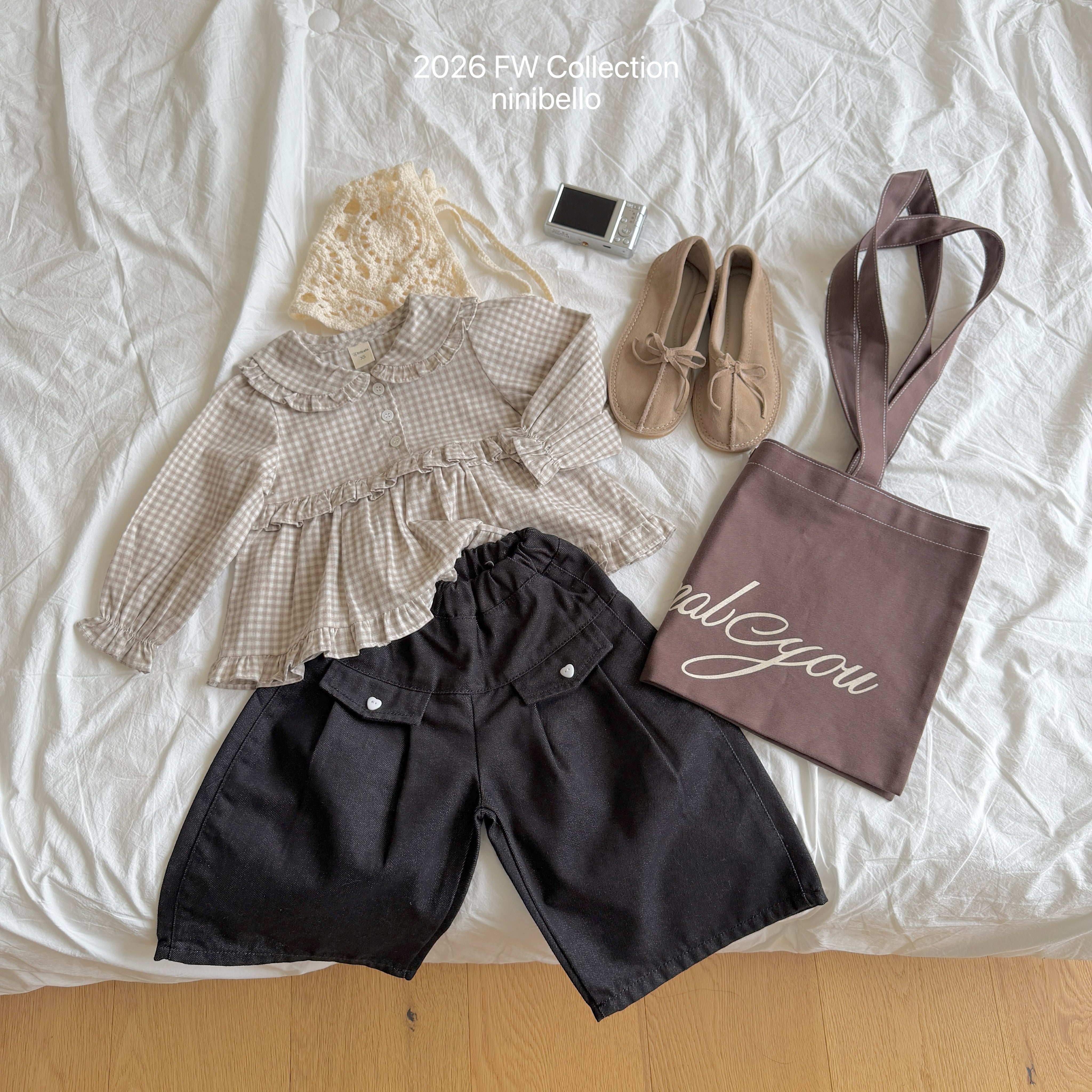 ［ninibello］Eve wide denim pants