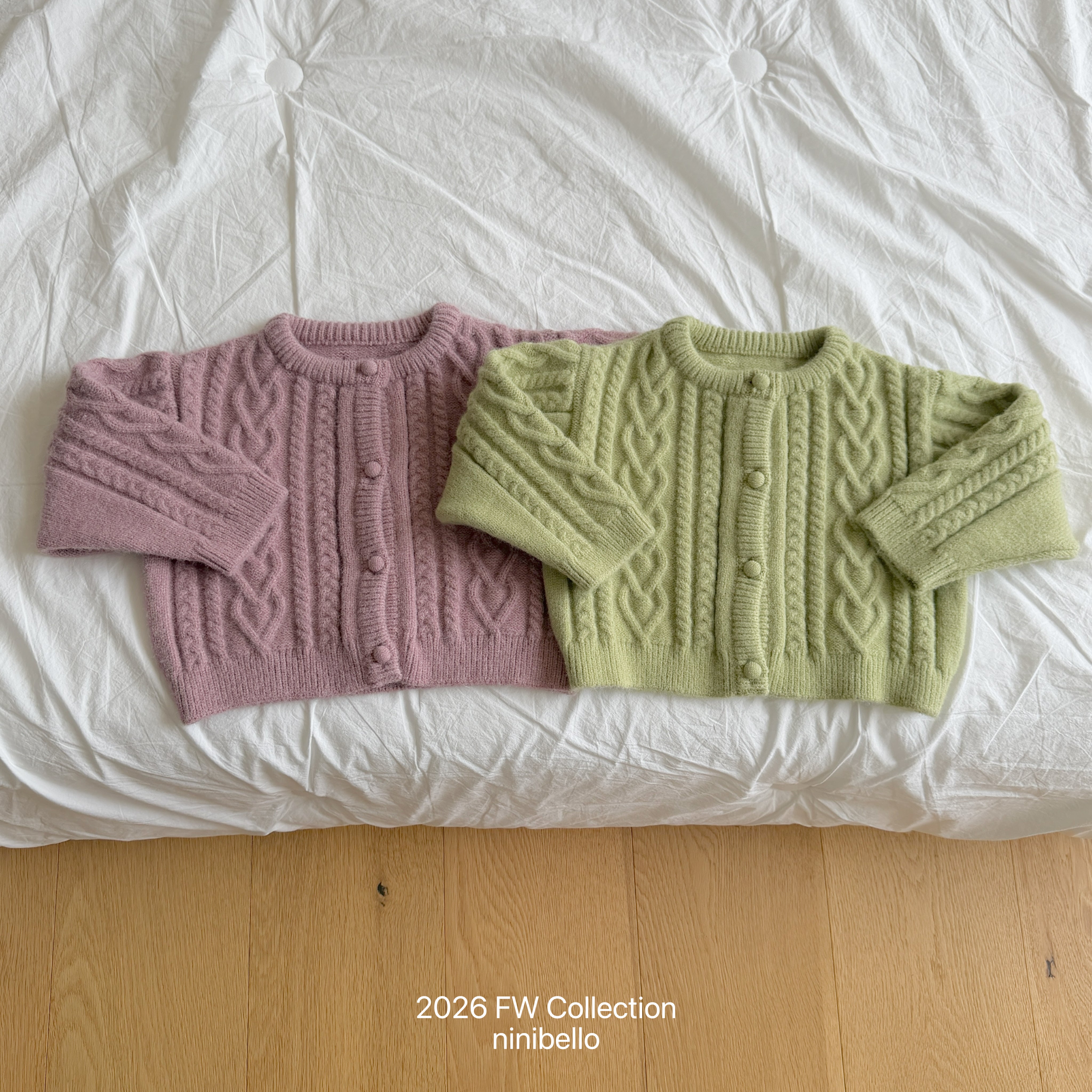 ［ninibello］Mob knit cardigan