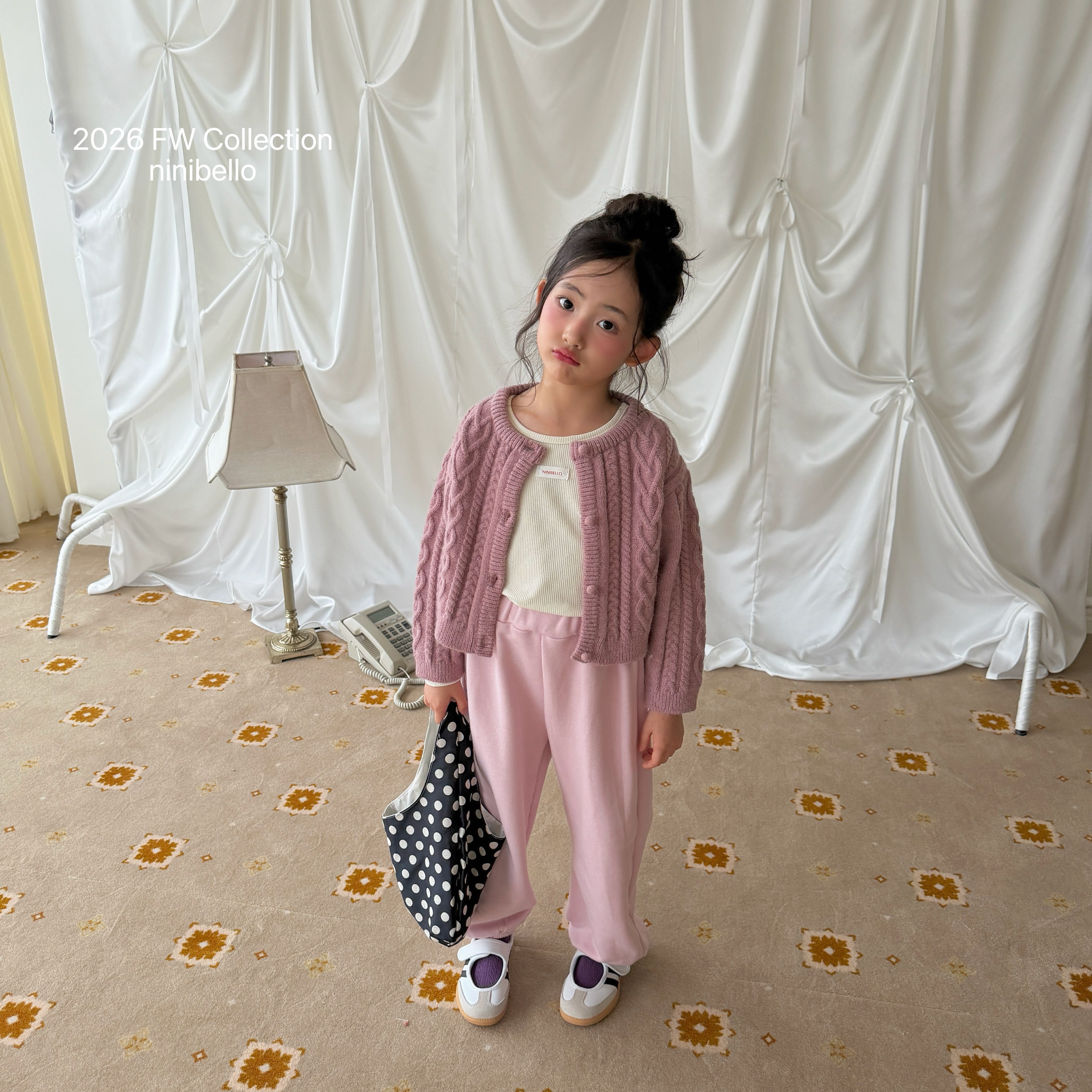 ［ninibello］Mob knit cardigan