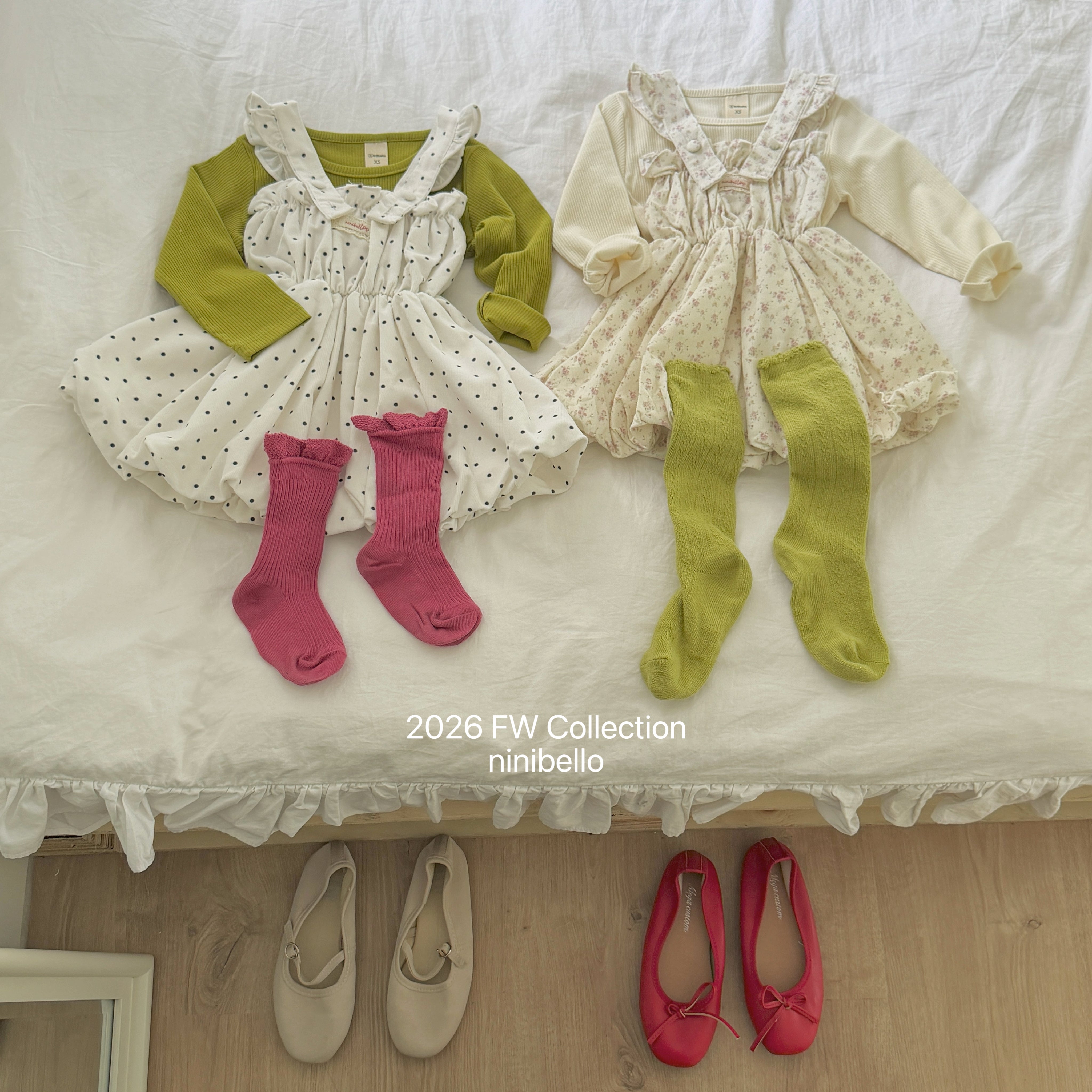 ［ninibello］Picnic corduroy one-piece