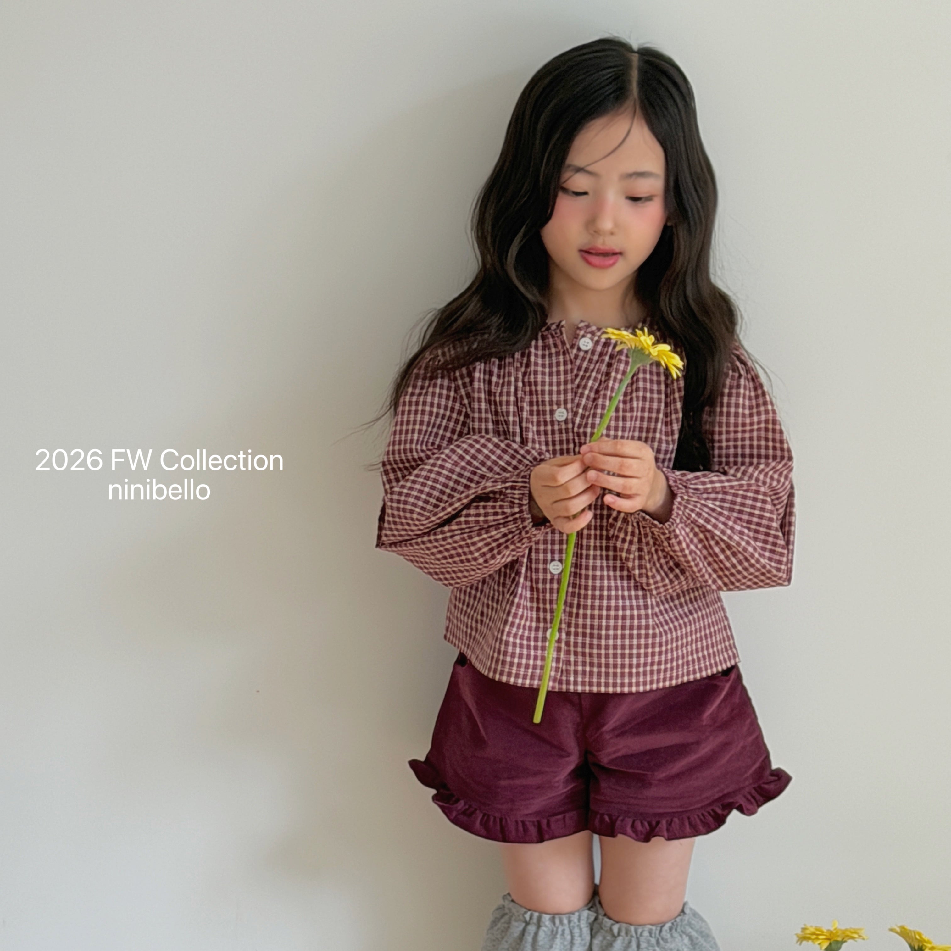［ninibello］Heart corduroy frill pants