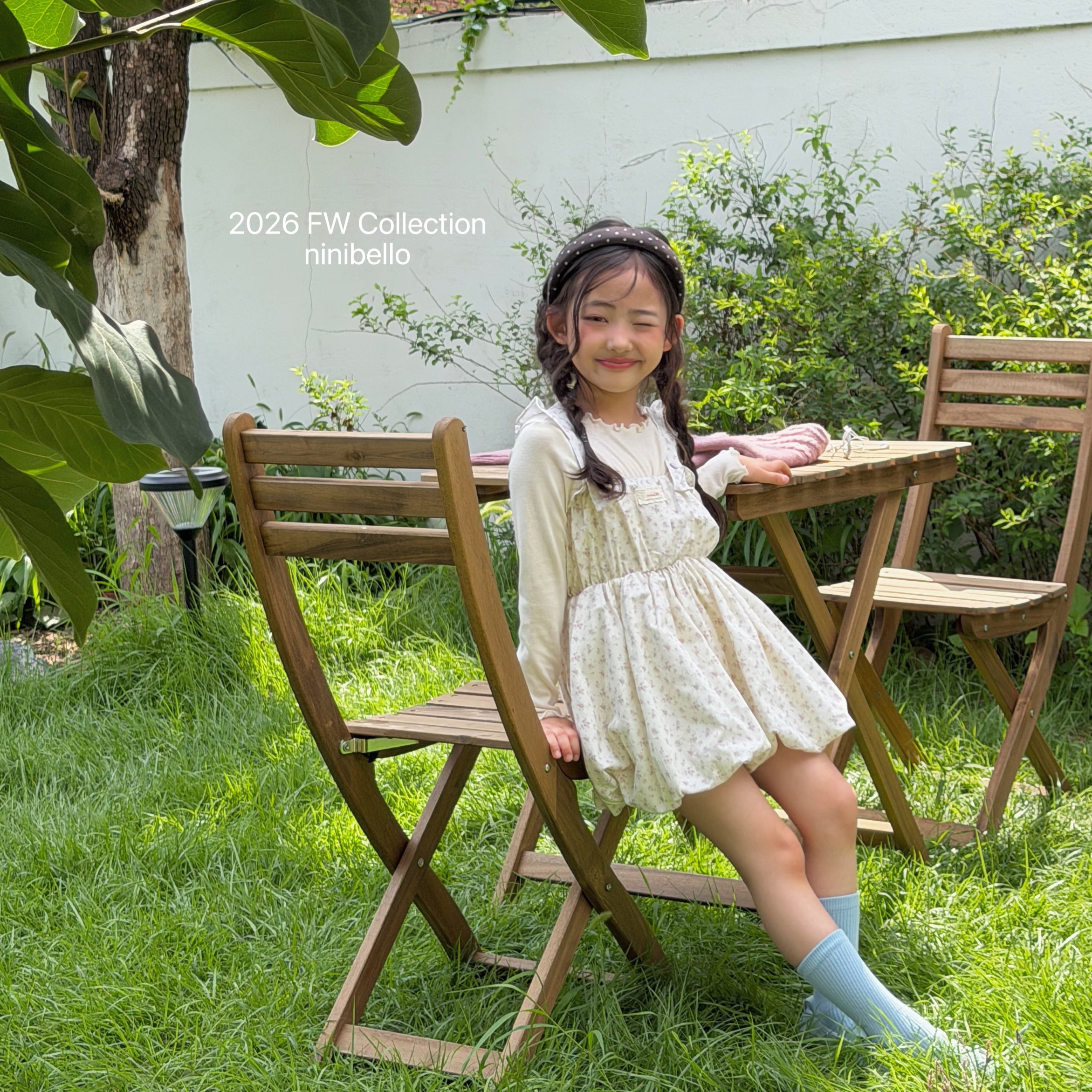 ［ninibello］Picnic corduroy one-piece