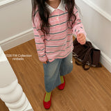 ［ninibello］Milky stripe collar tee (kids)