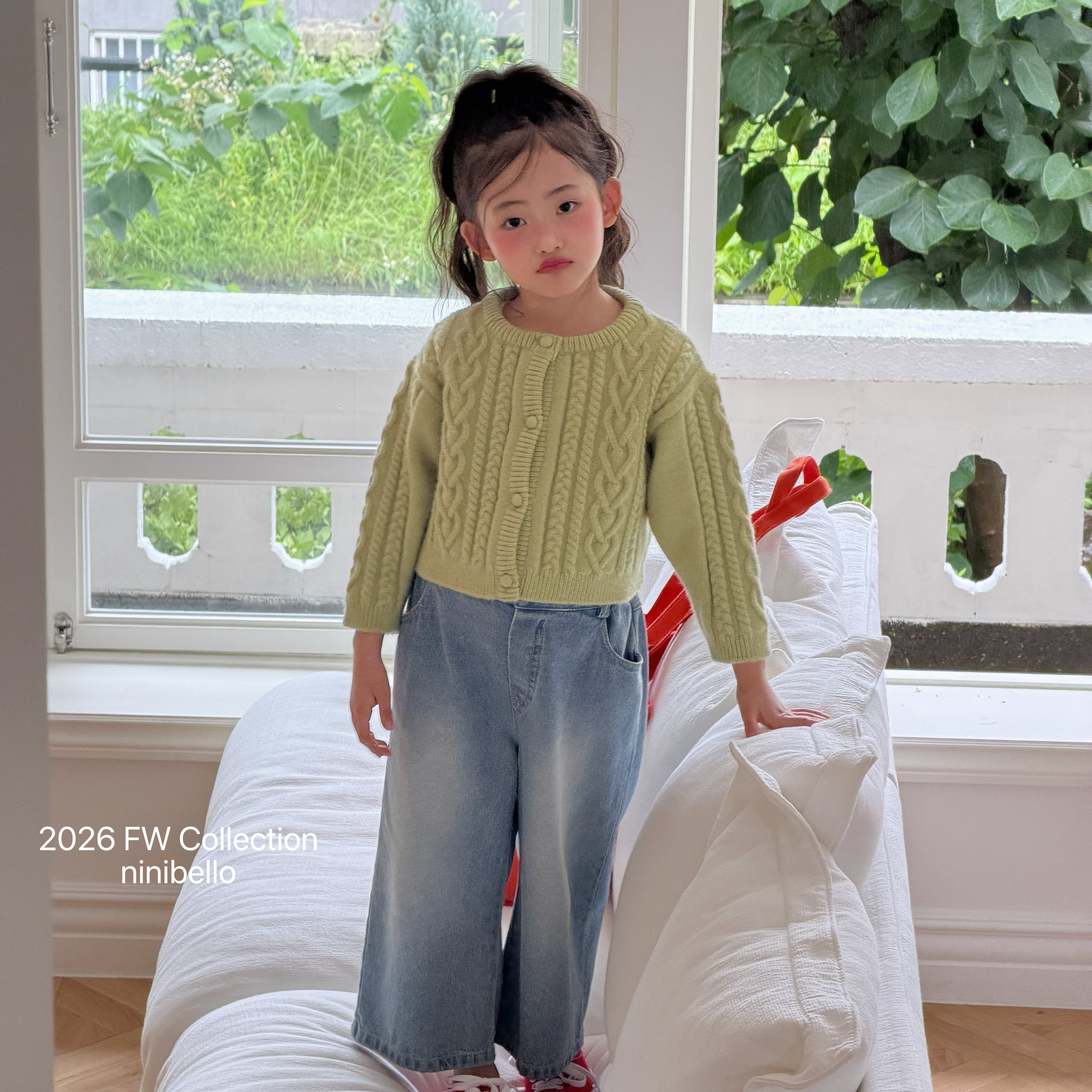 ［ninibello］Mob knit cardigan