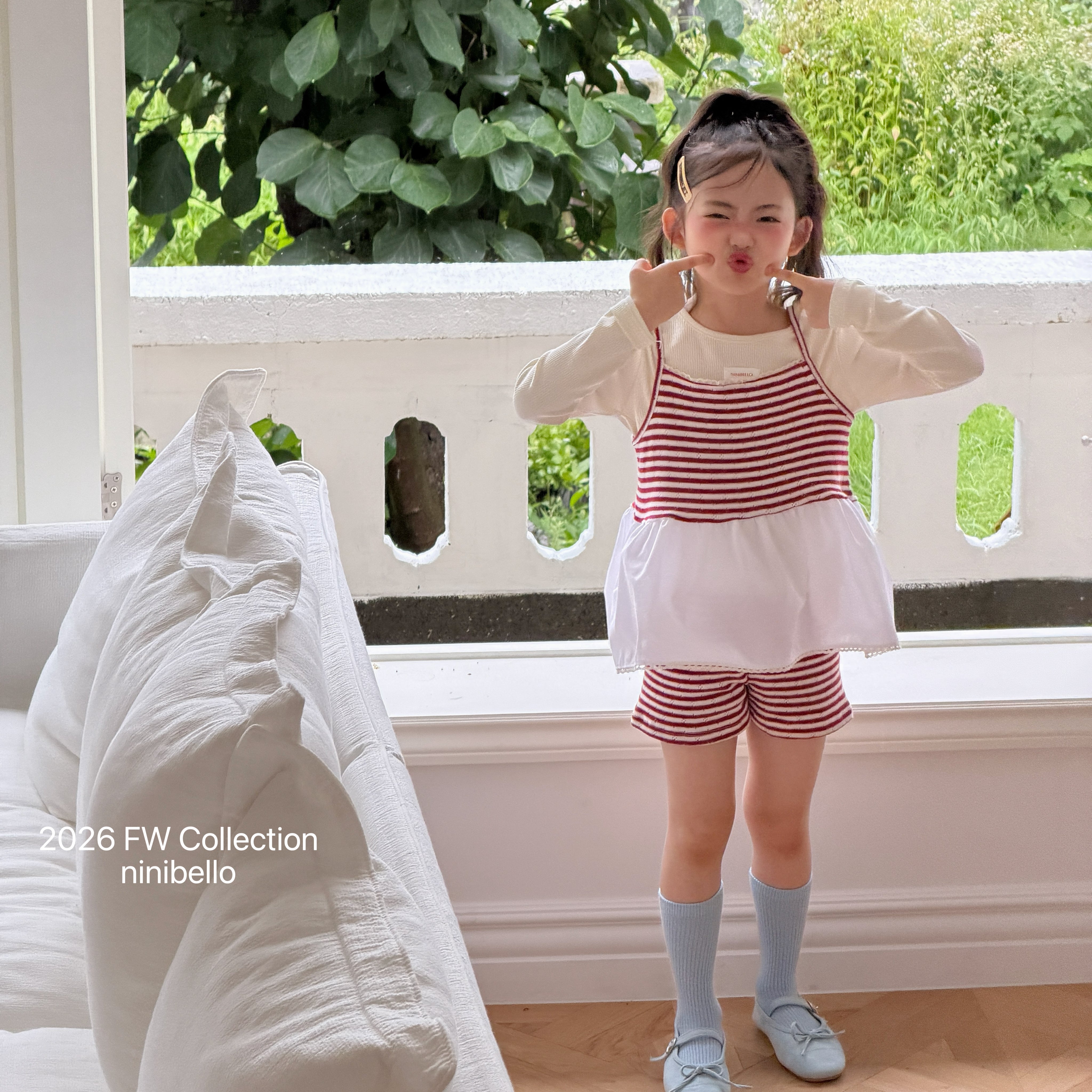［ninibello］Tammy stripe short pants