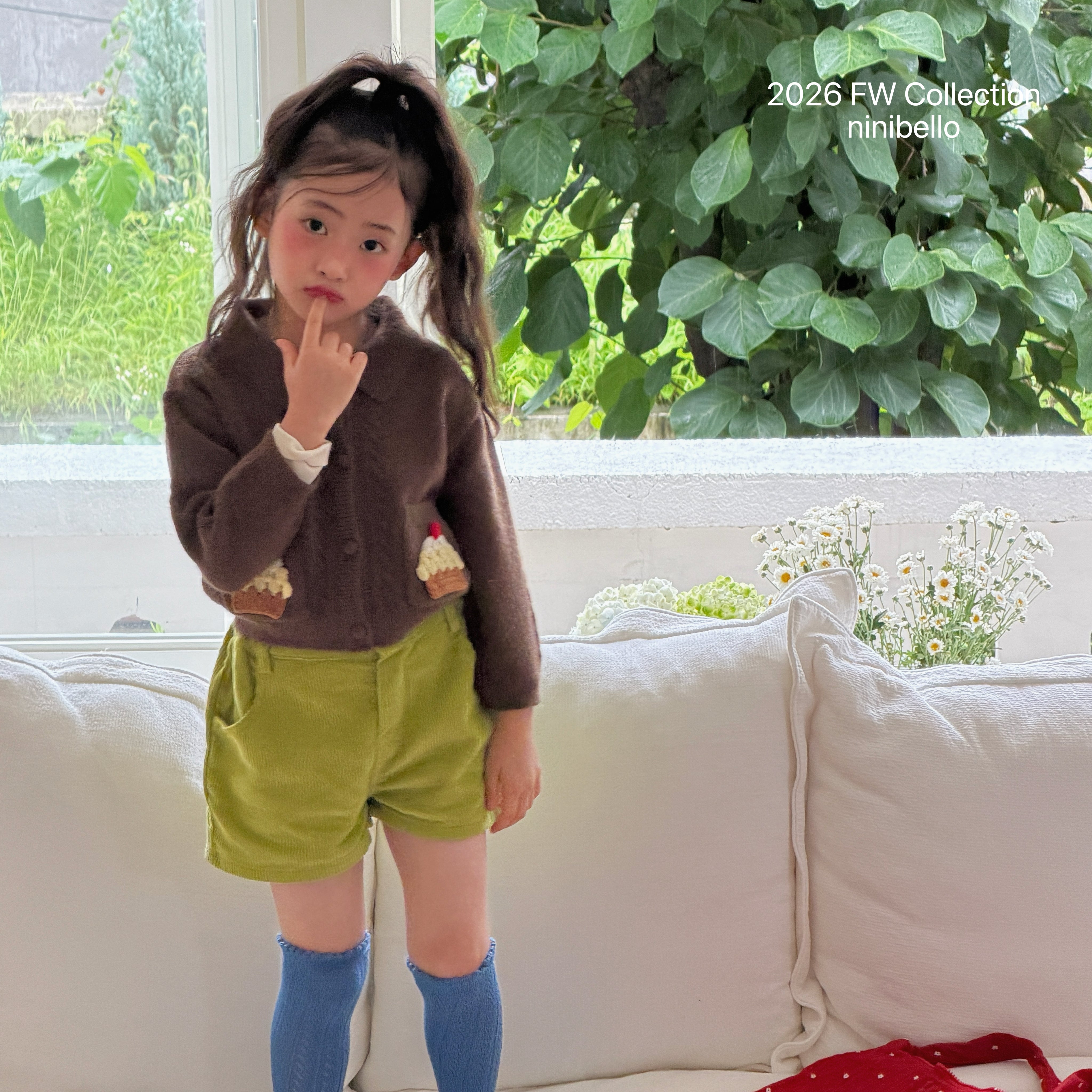 ［ninibello］Peekaboo corduroy pants