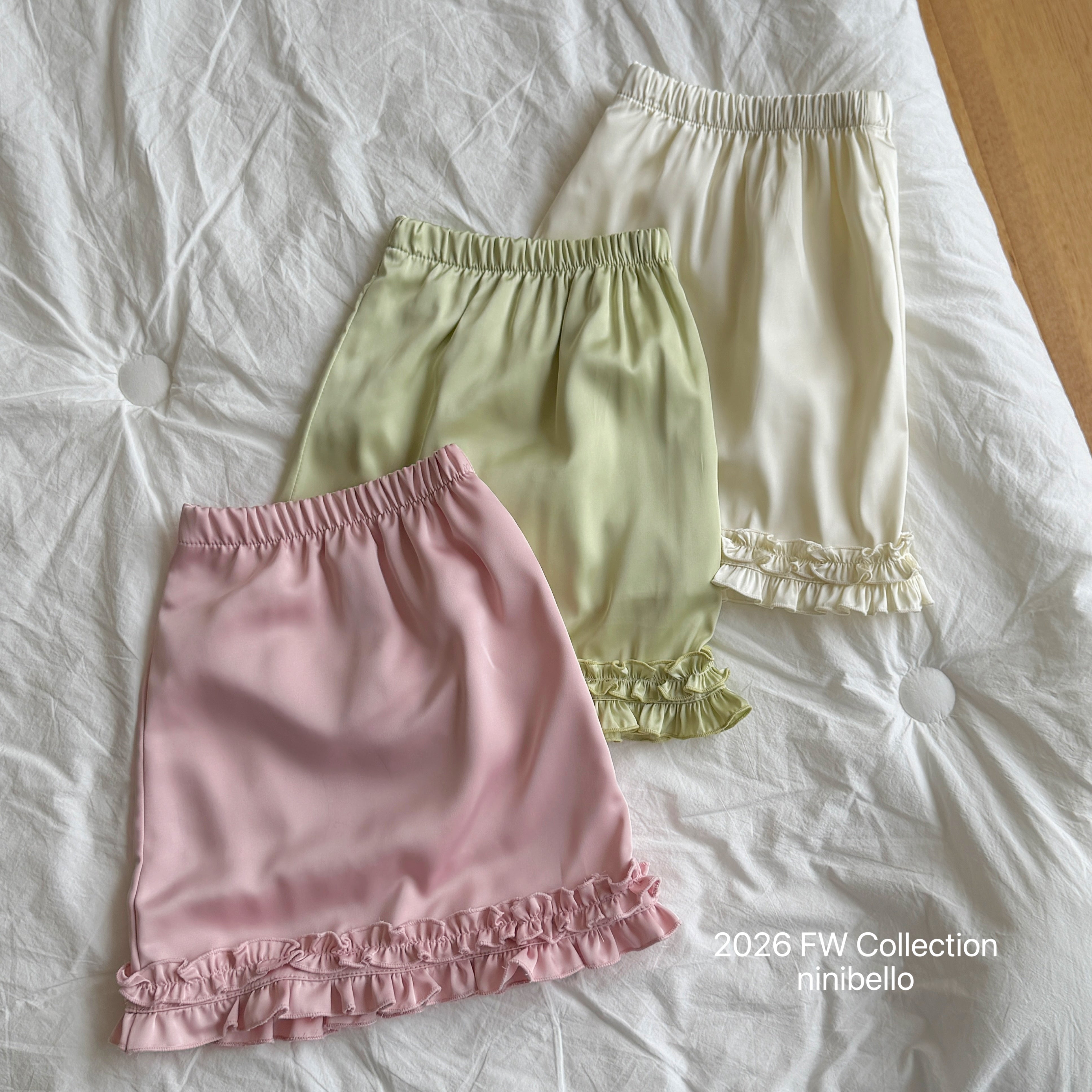 ［ninibello］Mico satin skirt