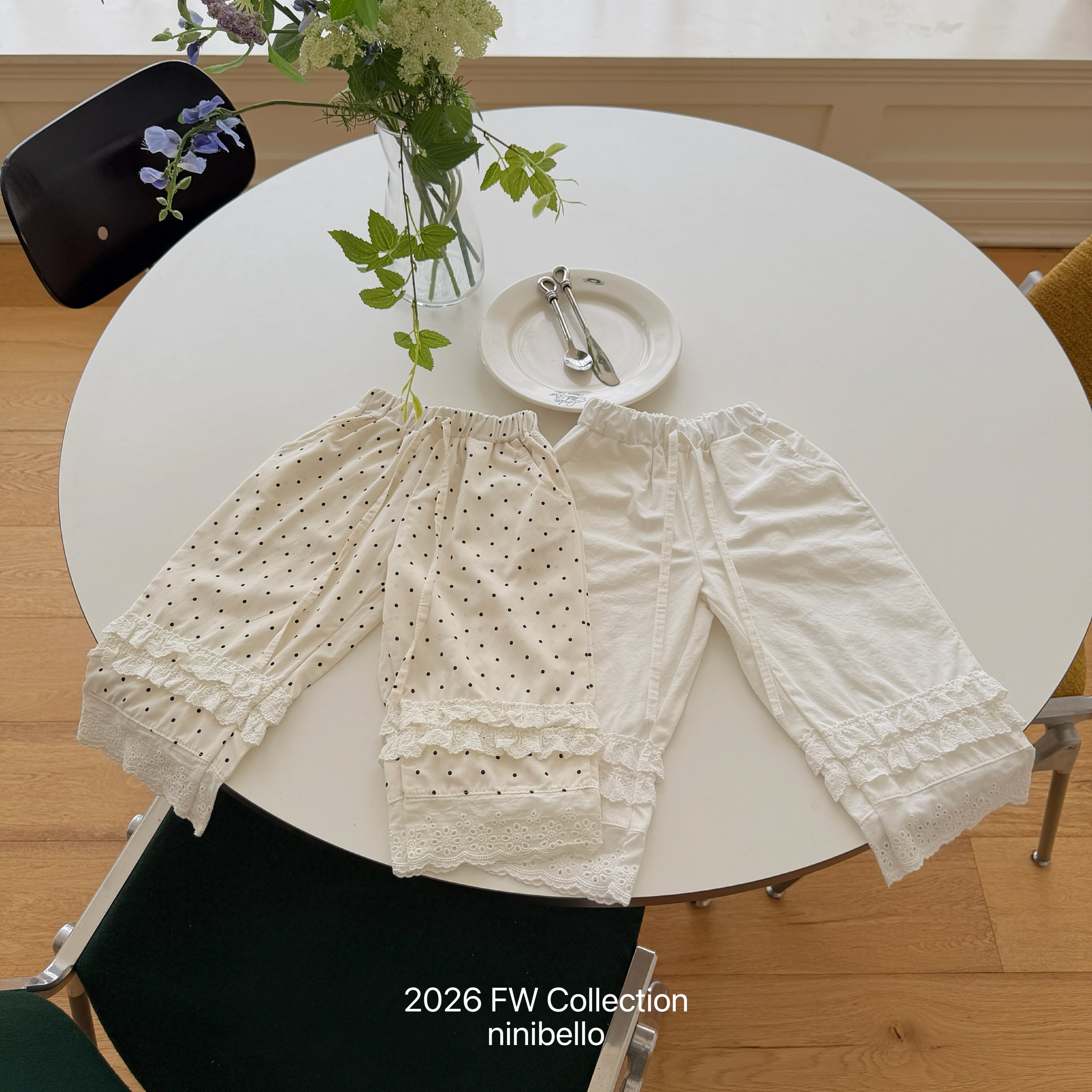 ［ninibello］Miel lace pants