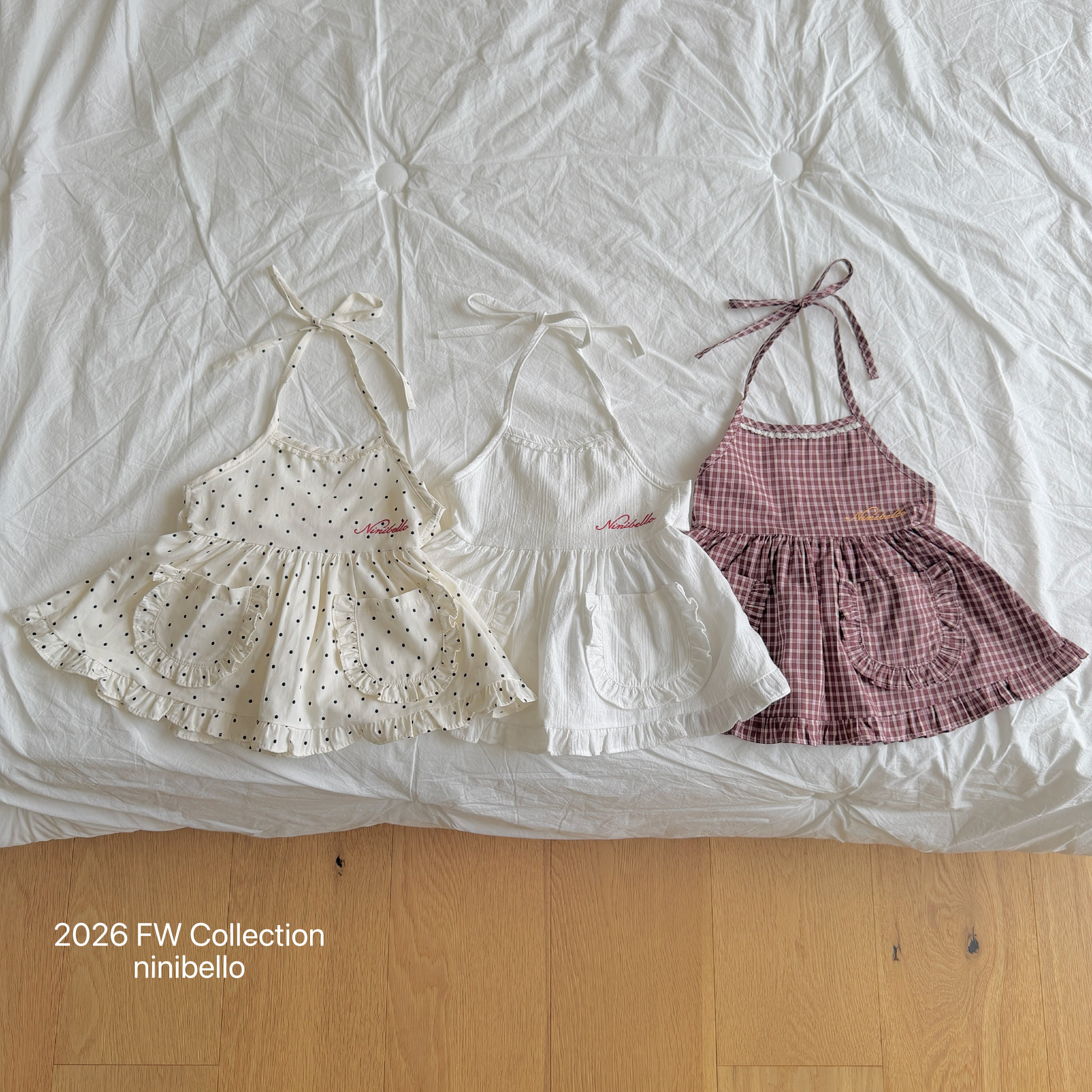 ［ninibello］Hazel apron one-piece