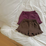 ［ninibello］Heart corduroy frill pants