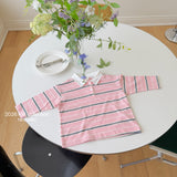 ［ninibello］Milky stripe collar tee (kids)