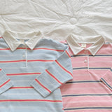 ［ninibello］Milky stripe collar tee (adult)