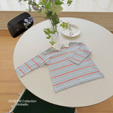 ［ninibello］Milky stripe collar tee (kids)