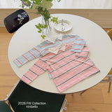 ［ninibello］Milky stripe collar tee (kids)