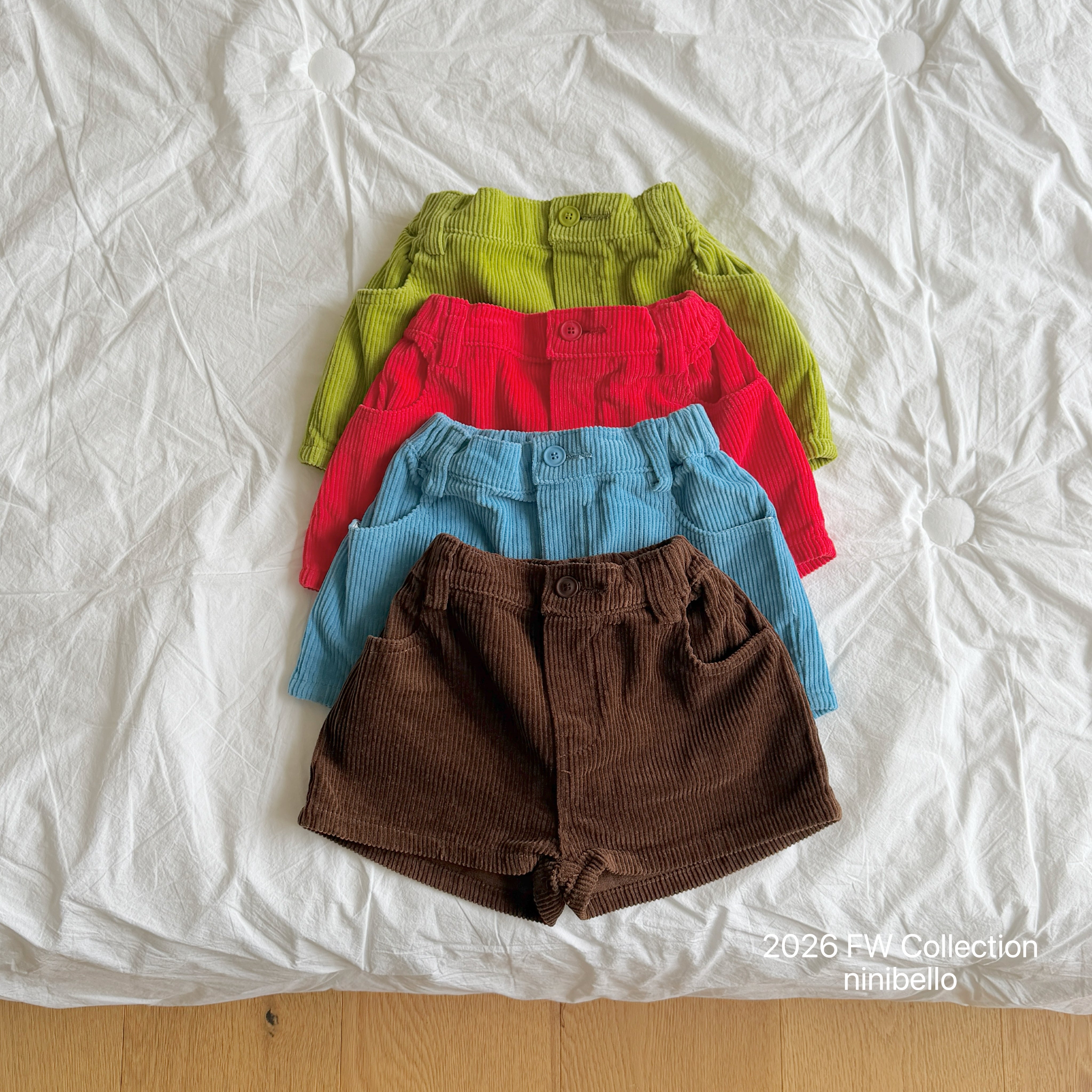 ［ninibello］Peekaboo corduroy pants