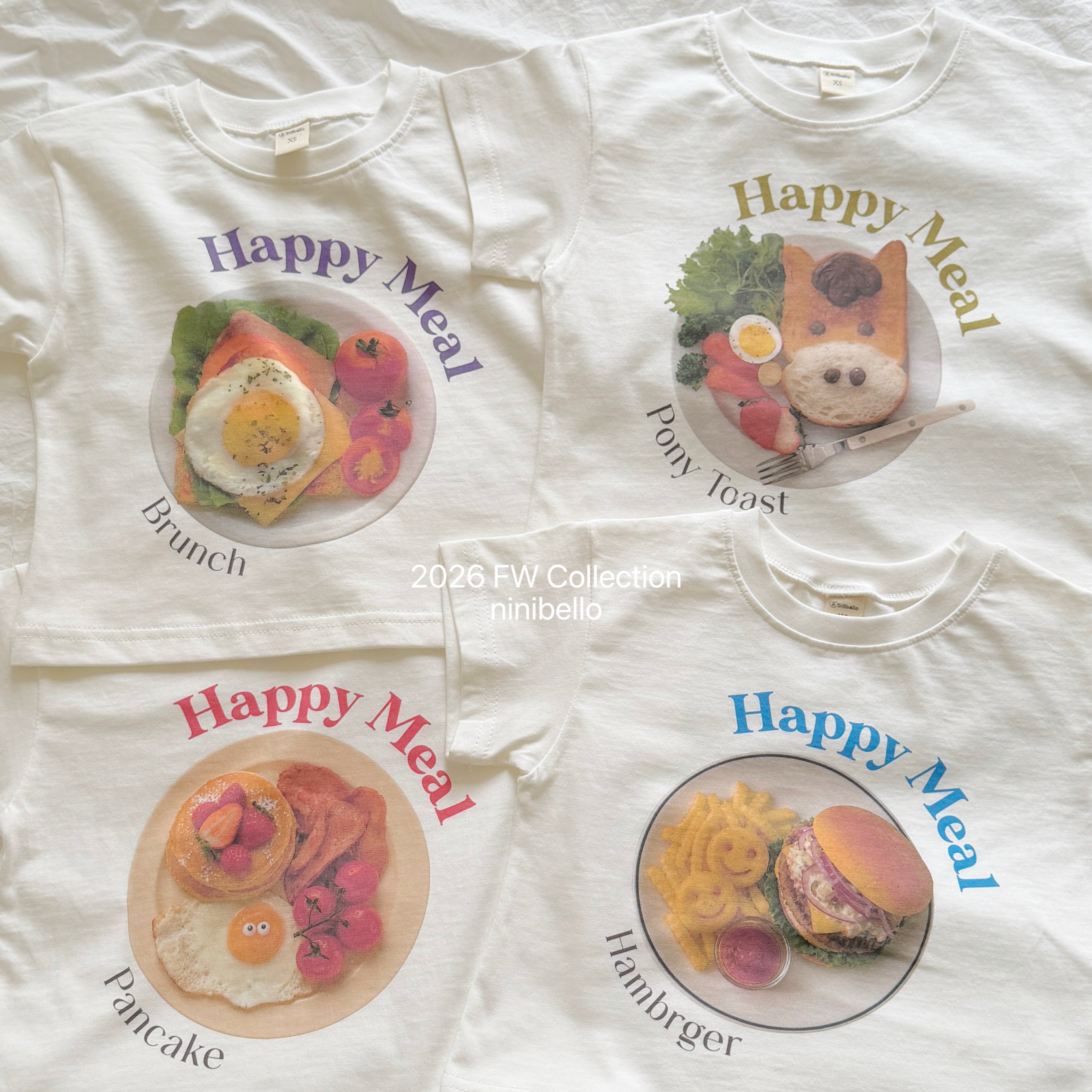 ［ninibello］Happy meal short sleeve tee (kids)