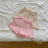 ［ninibello］Heart corduroy frill pants