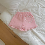 ［ninibello］Heart corduroy frill pants